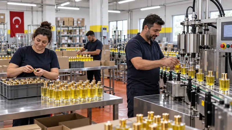 Quality control of perfume bottles on the filling line